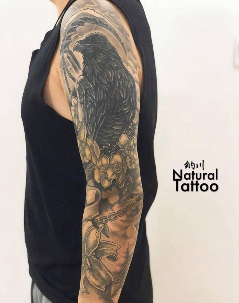 乌鸦纹身图片