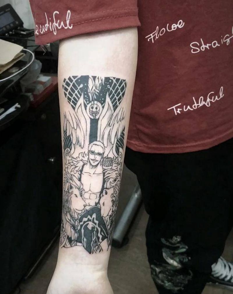 海贼王纹身图片_几何点刺纹身图案