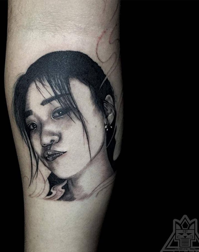 肖像纹身图片_成品手臂欧美肖像写实人物原创纹身图案