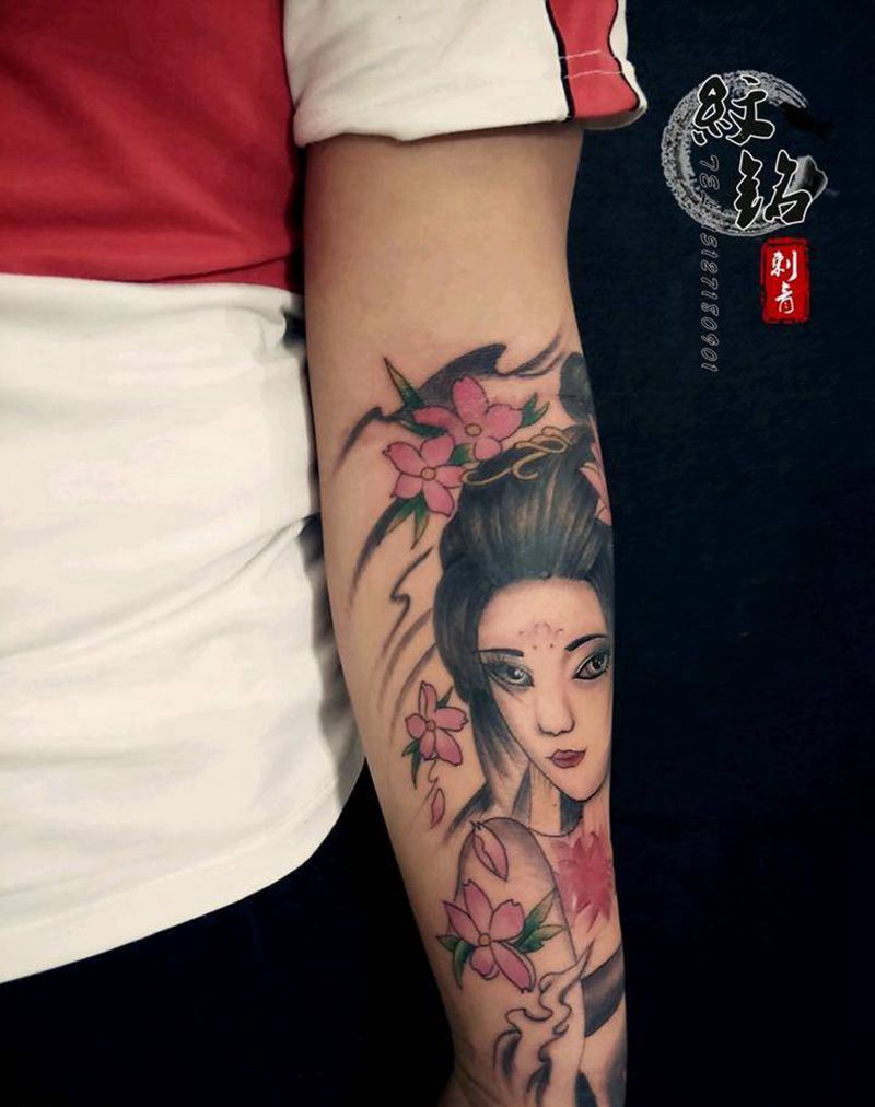 艺妓纹身图片