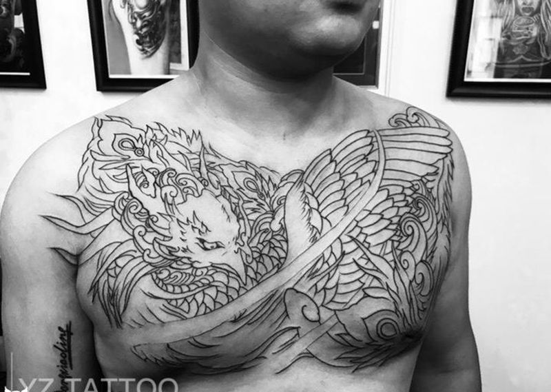 凤凰纹身图片_动物纹身图案