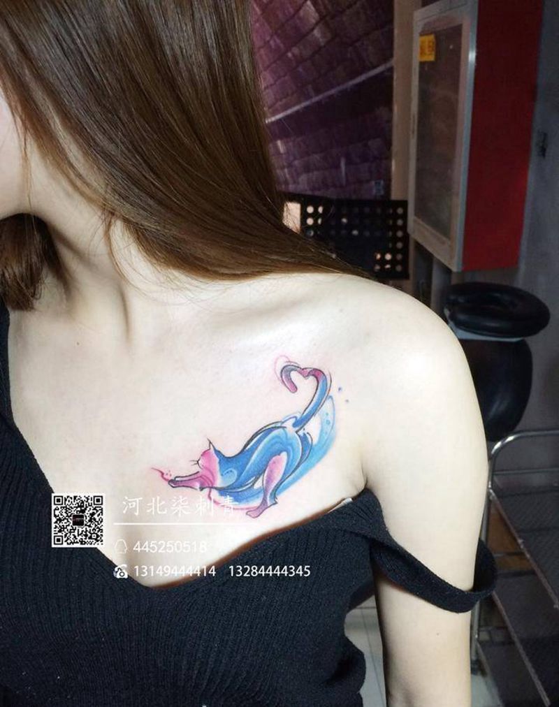 美女系列纹身图片_成品肩部胸部背部清新原创纹身图案