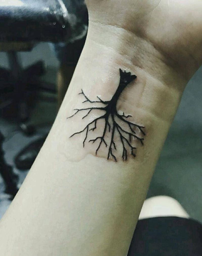 生命树纹身图片_手部纹身图案