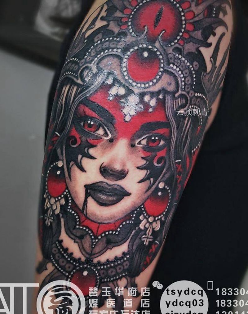 school女郎纹身图片