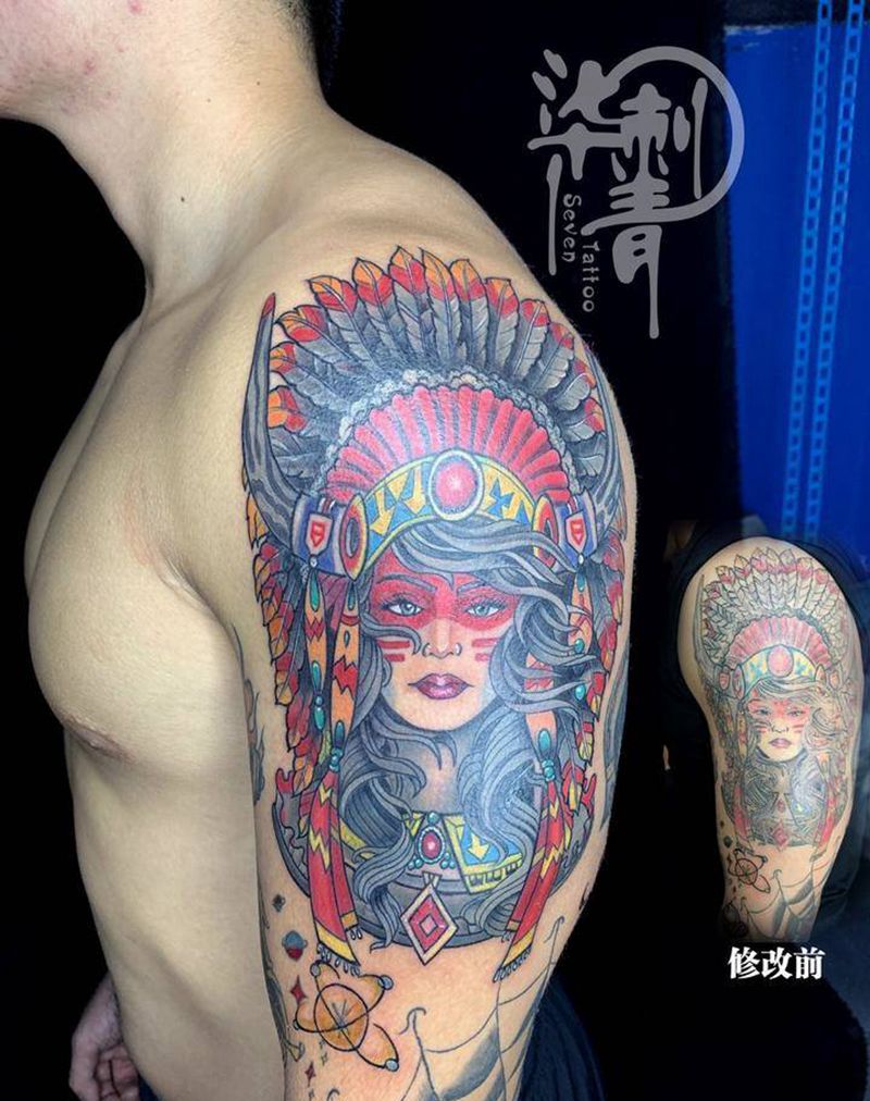 失败纹身修改纹身图片_手臂Old School几何欧美纹身图案