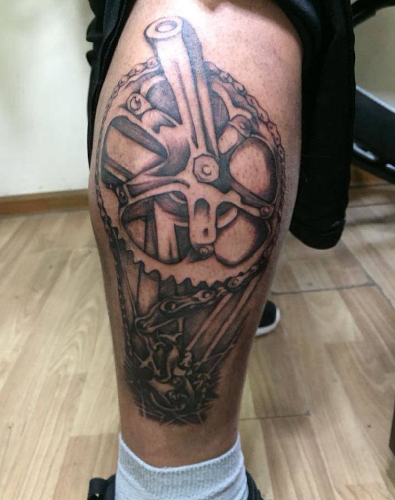 骑行爱好者纹身图片