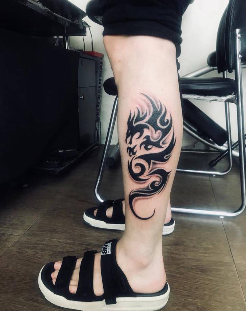 图腾龙纹身图片