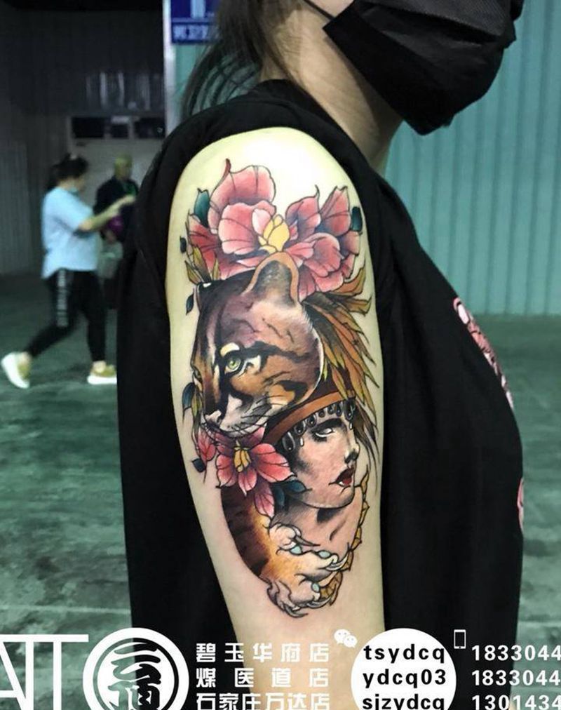 欧美女郎纹身图片_成品手臂欧美人物原创纹身图案