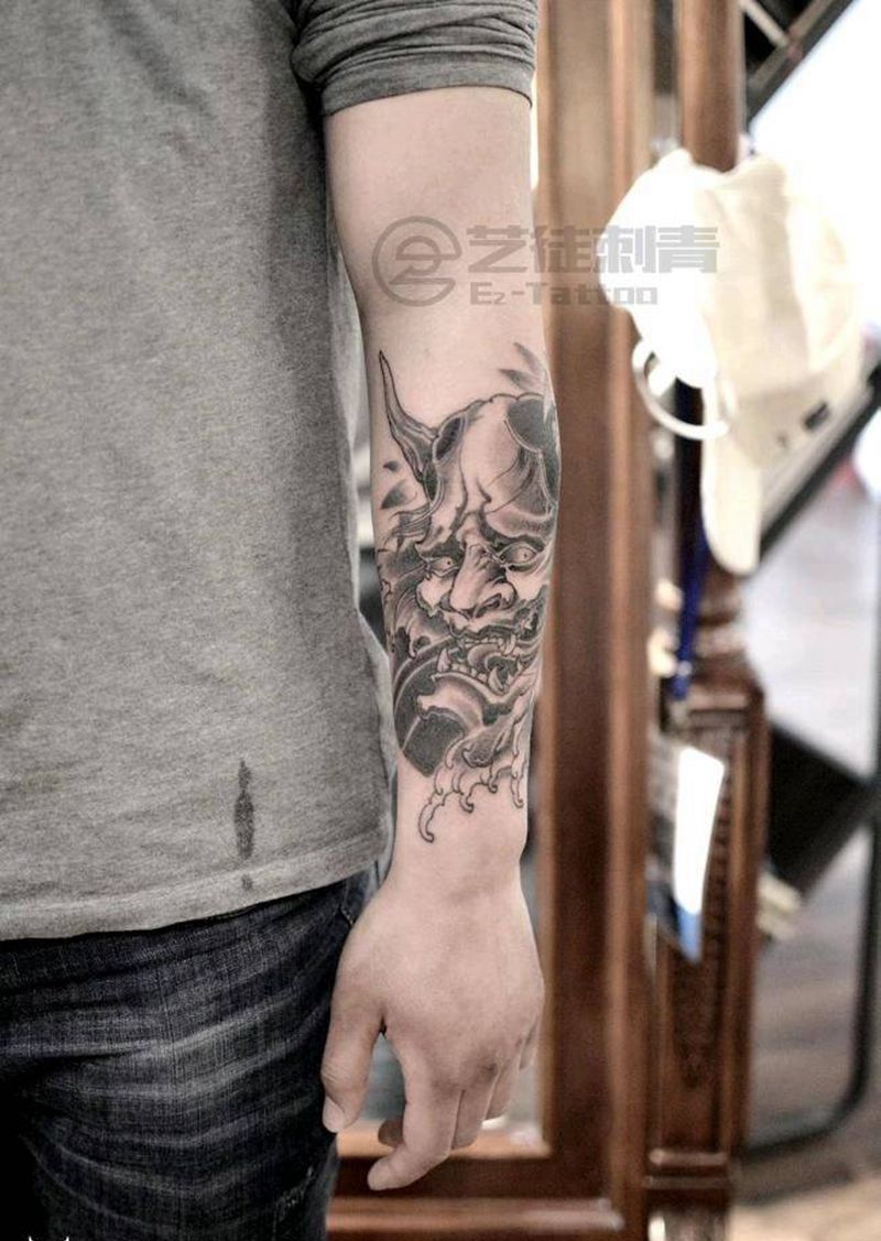 般若纹身图片_手臂新传统般若纹身图案