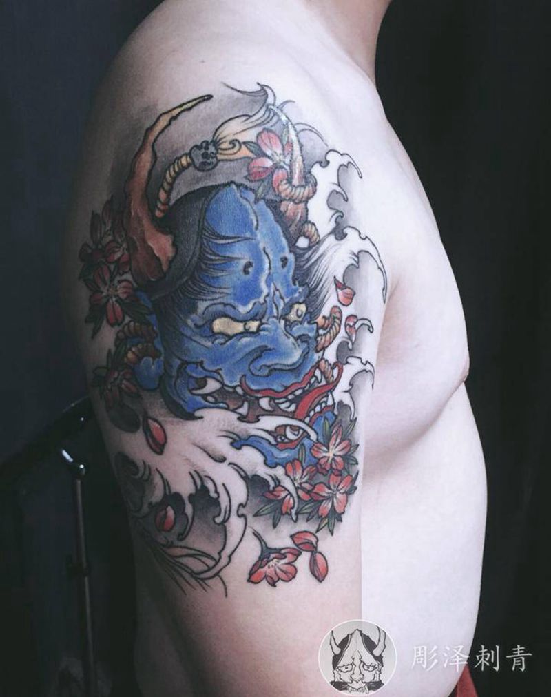 般若纹身图片_手臂新传统纹身图案