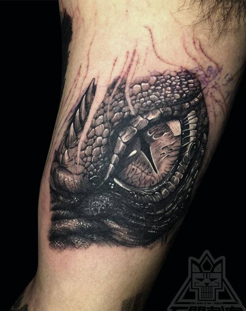 眼睛纹身图片_成品手臂欧美写实动物鬼神原创纹身图案