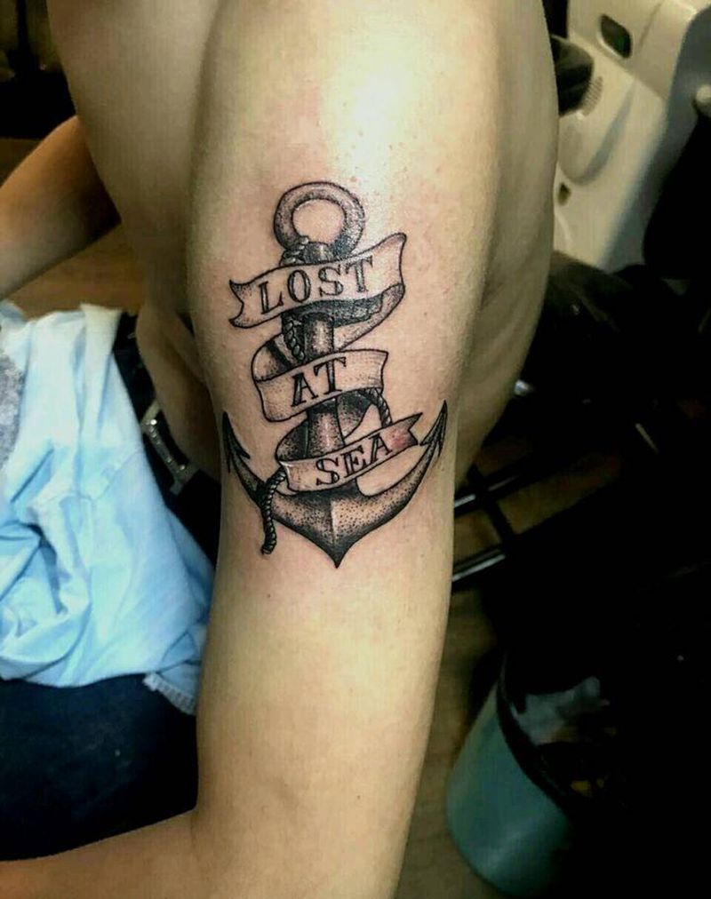 船锚纹身图片_手臂纹身图案