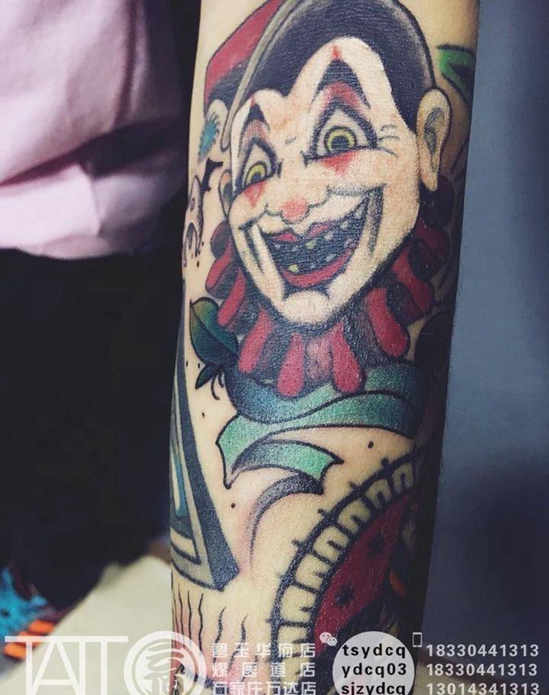 欧美花臂拼接纹身图片