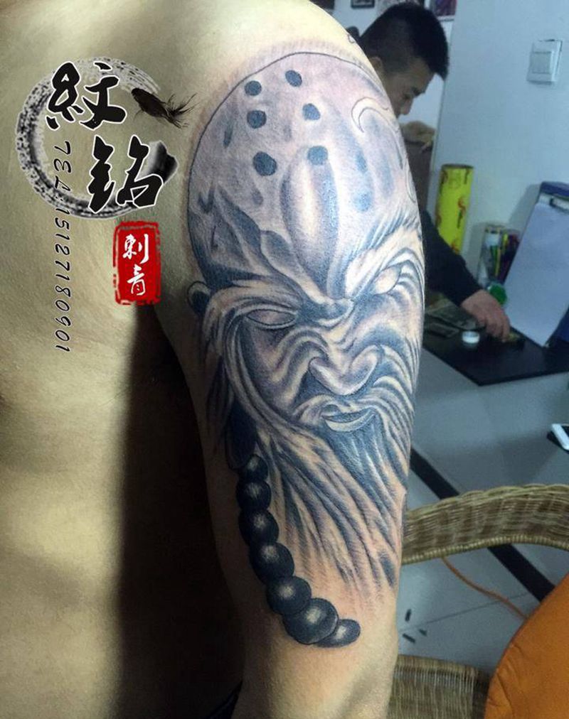 降龙罗汉纹身图片