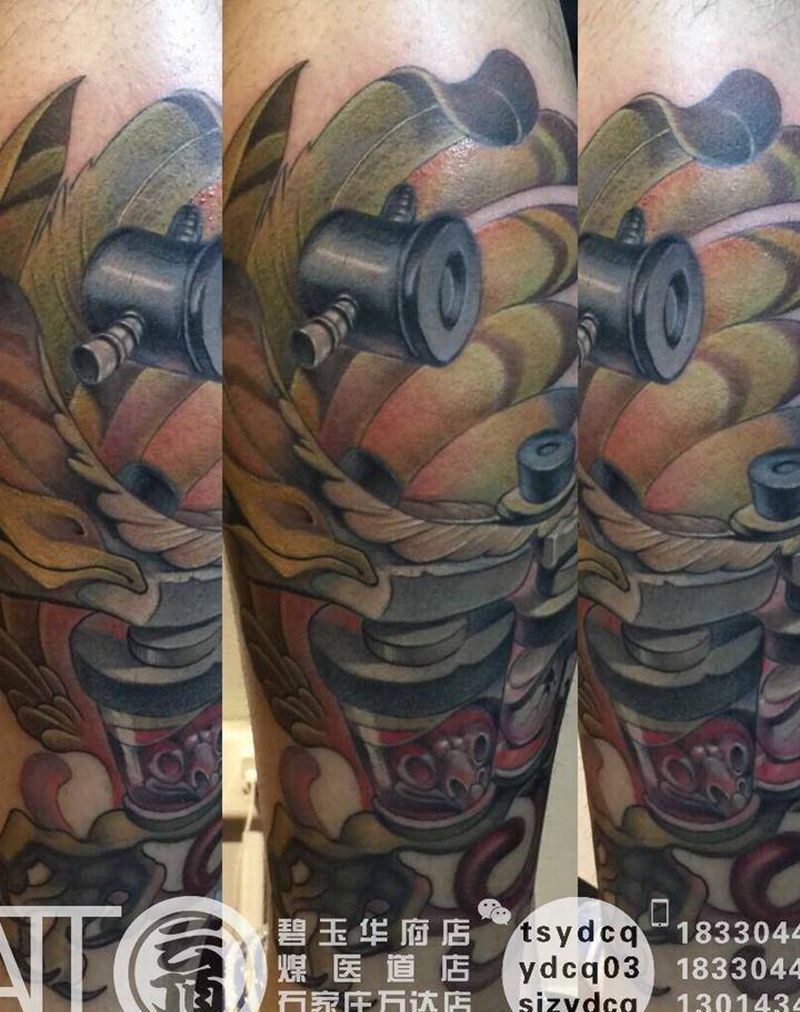 纹身机纹身图片_成品腿部欧美原创静物纹身图案