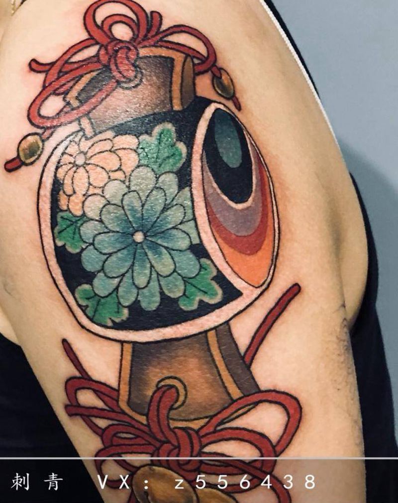 鼓纹身图片_手臂老传统纹身图案