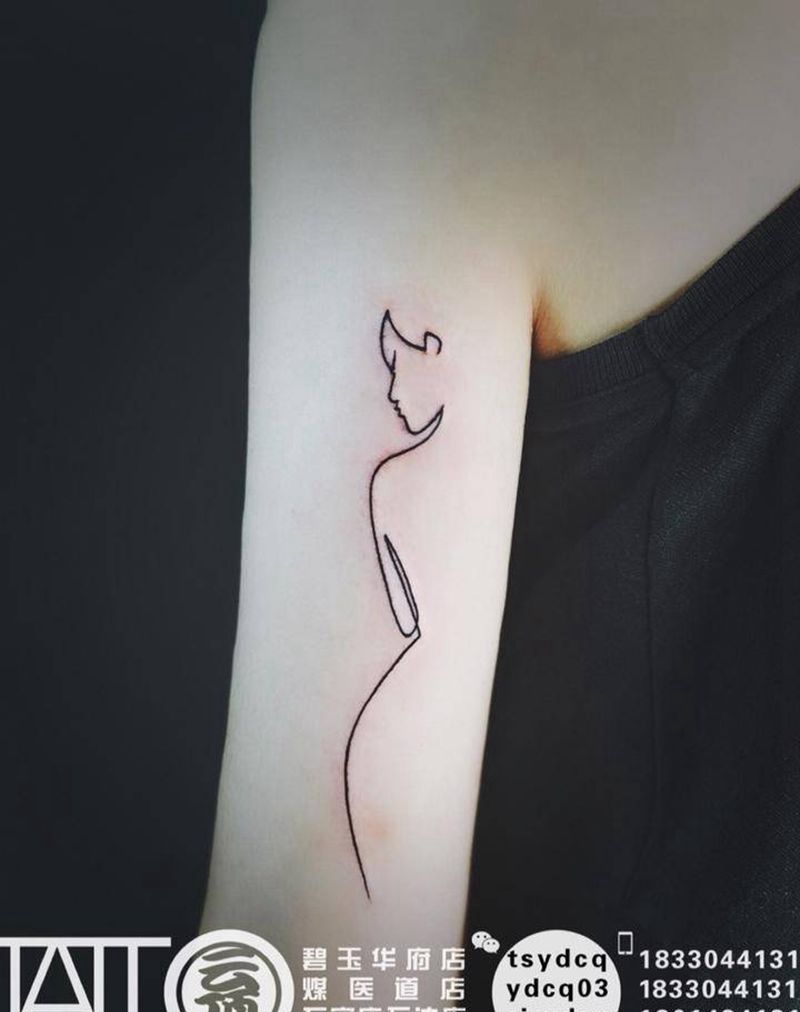 属于一个人的小清新纹身图片_成品手臂胸部肩部欧美清新人物字符几何原创纹身图案