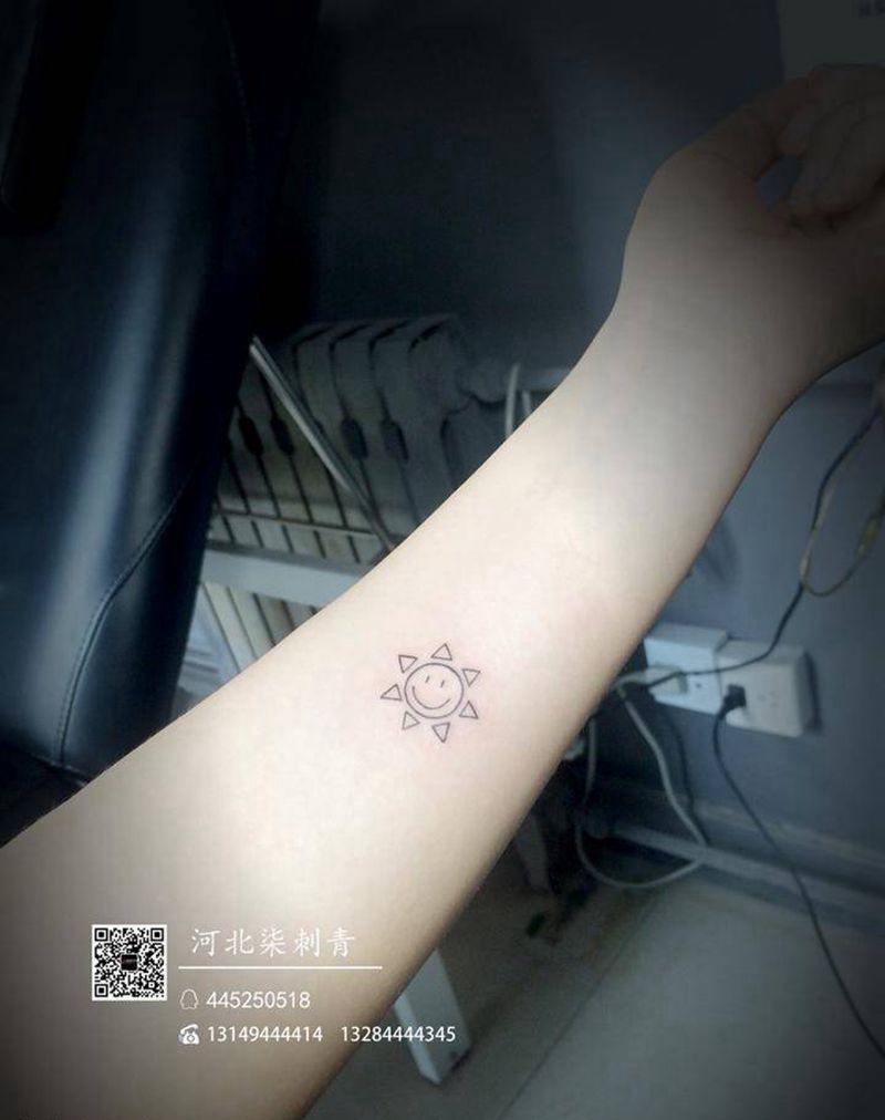 小清新纹身图片_成品手臂清新几何纹身图案