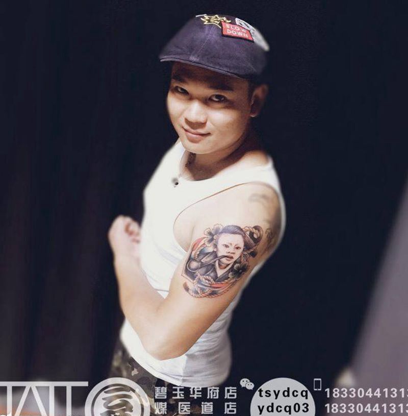 old school纹身图片_成品手臂欧美肖像原创人物纹身图案