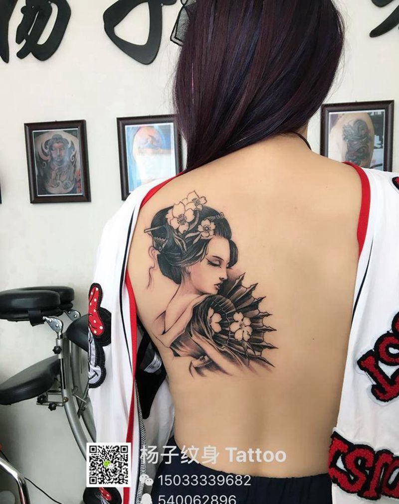 杨子纹身日本艺妓纹身图片