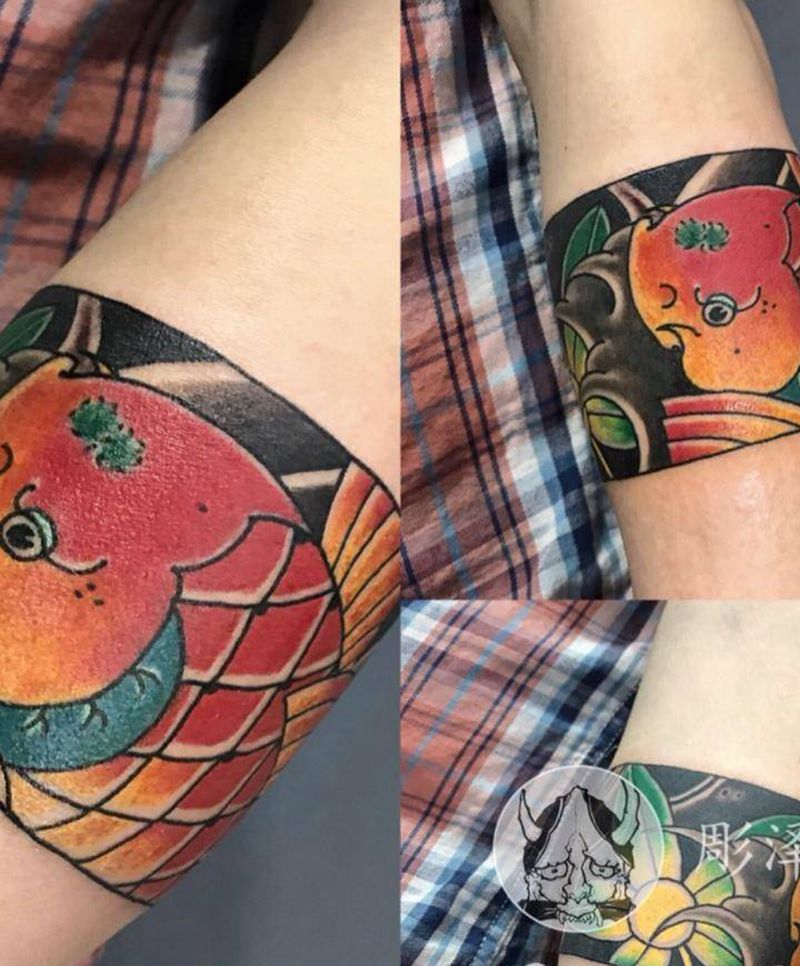 鱼纹身图片_手臂老传统纹身图案