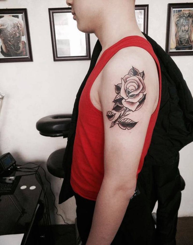 玫瑰玫瑰我爱你纹身图片