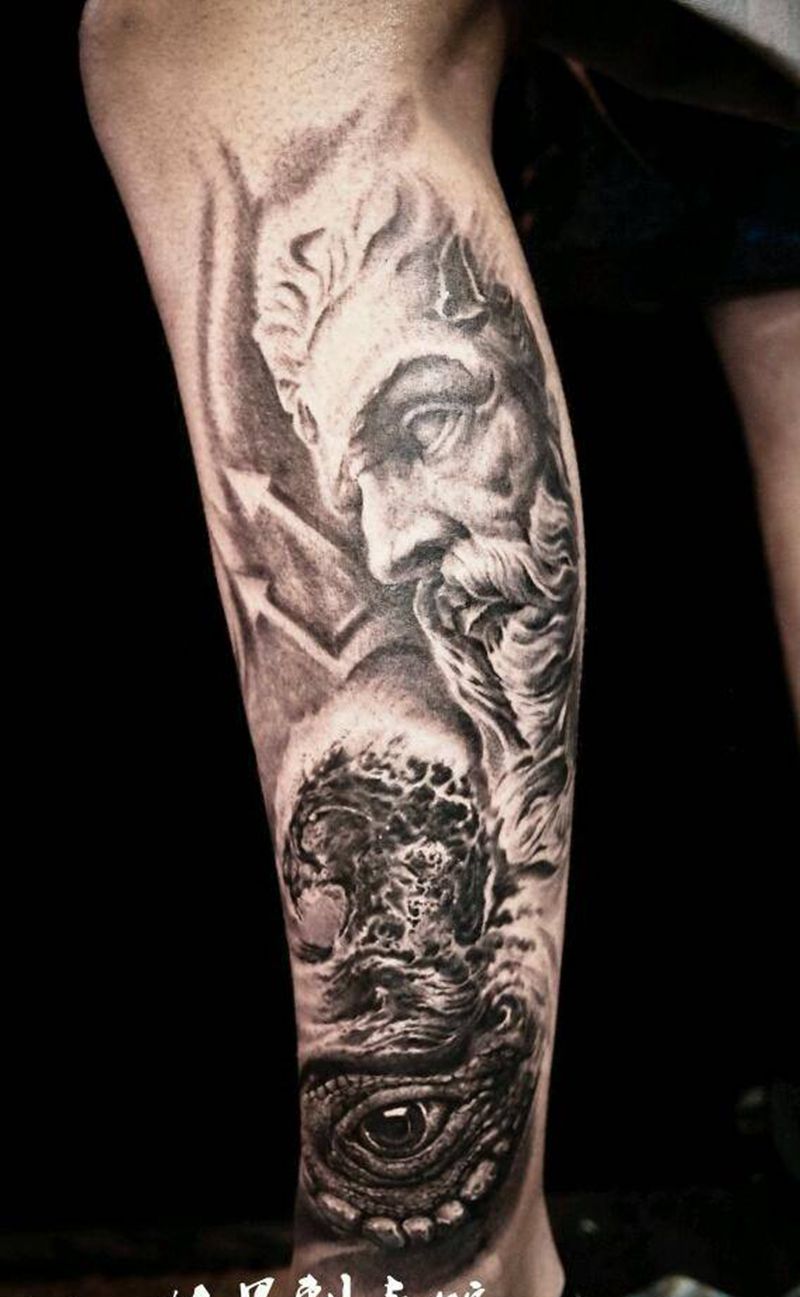 海皇波塞冬纹身图片