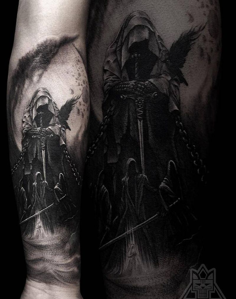 戒灵纹身图片_成品手臂欧美写实肖像鬼神人物宗教纹身图案