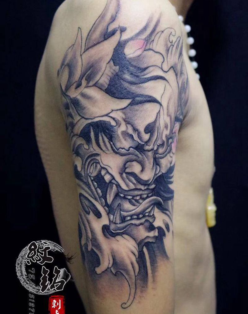 大臂般若纹身图片