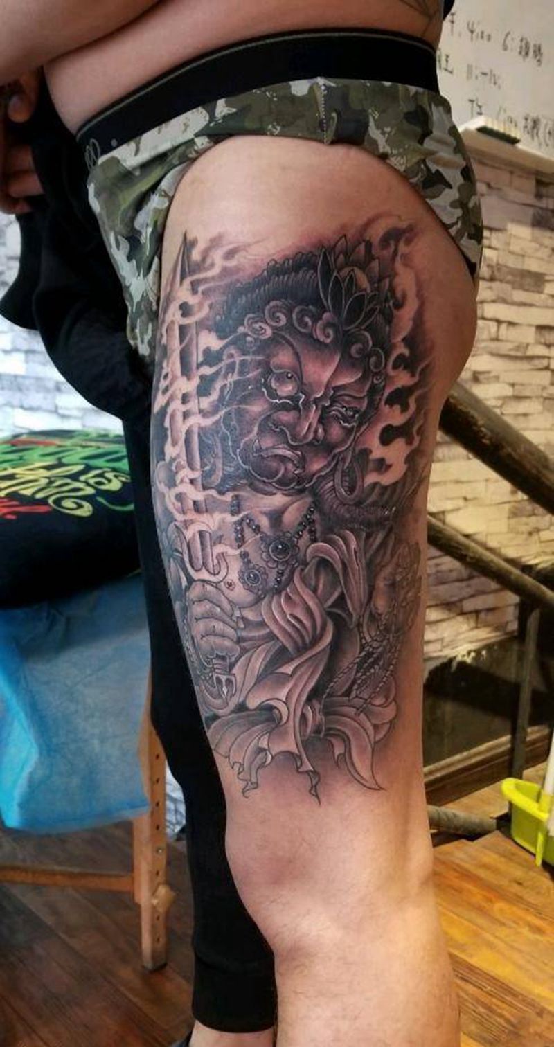 不动明王纹身图片