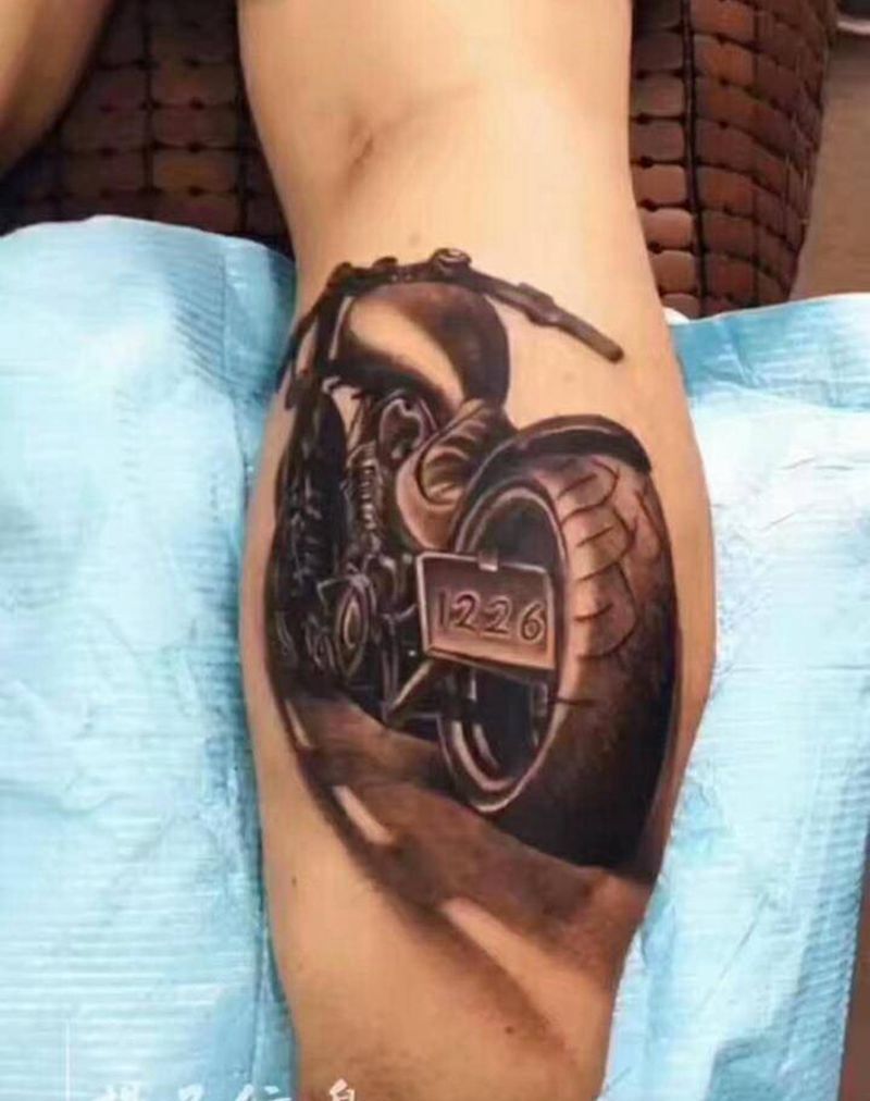 摩托车纹身图片