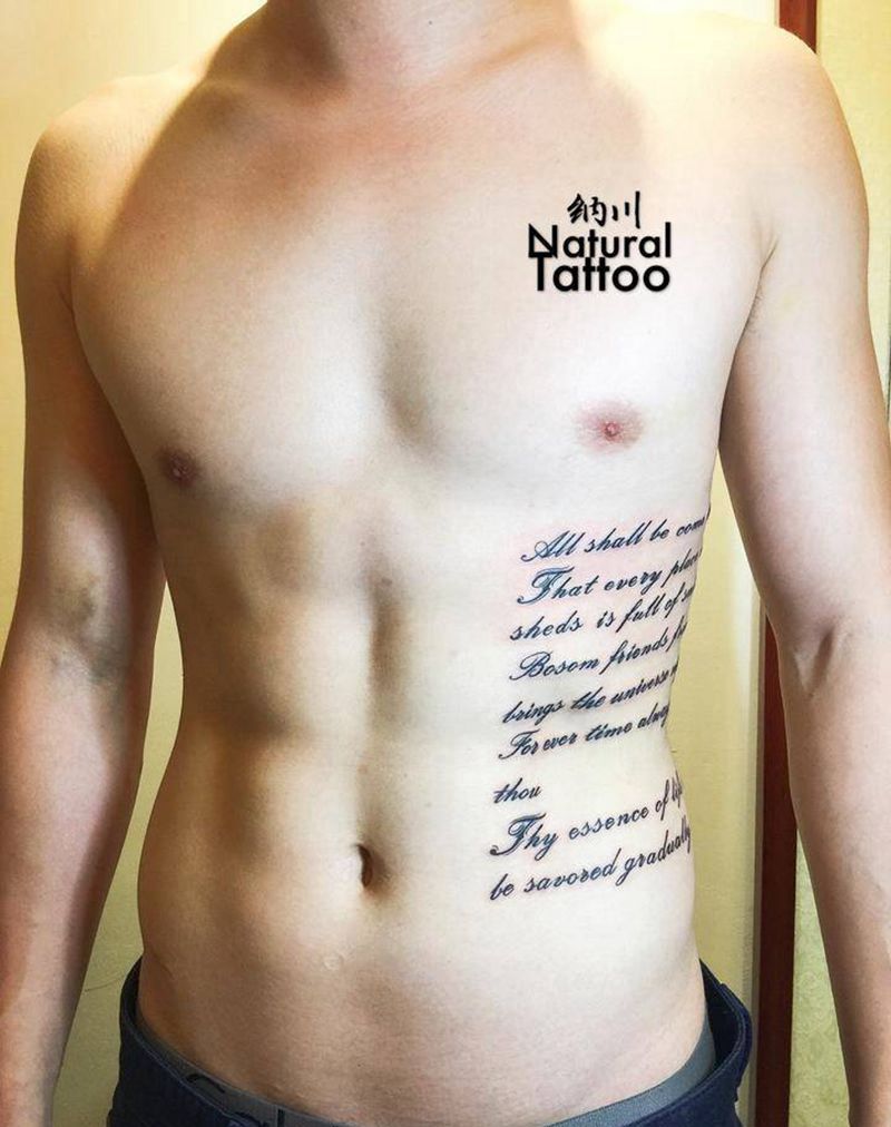 老客户,感谢对纳川的信任纹身图片_成品腰部欧美字符纹身图案