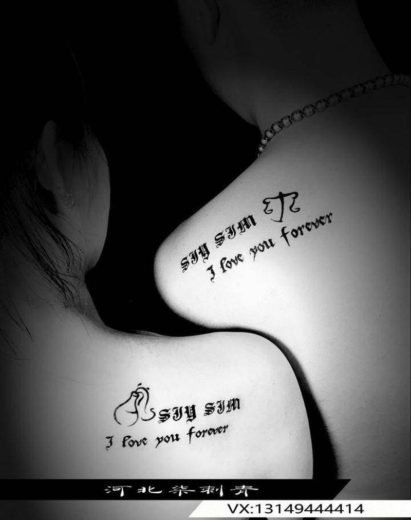 星座英文纹身图片_成品肩部清新原创纹身图案