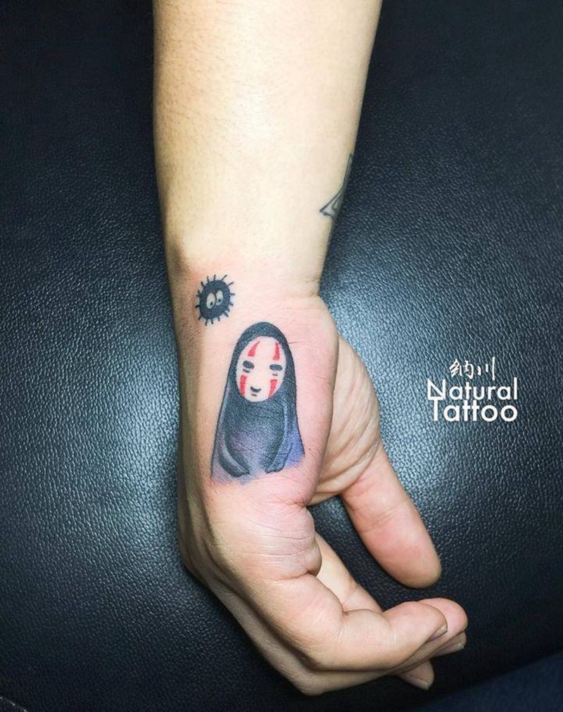 无脸男纹身图片_成品手部鬼神卡通纹身图案