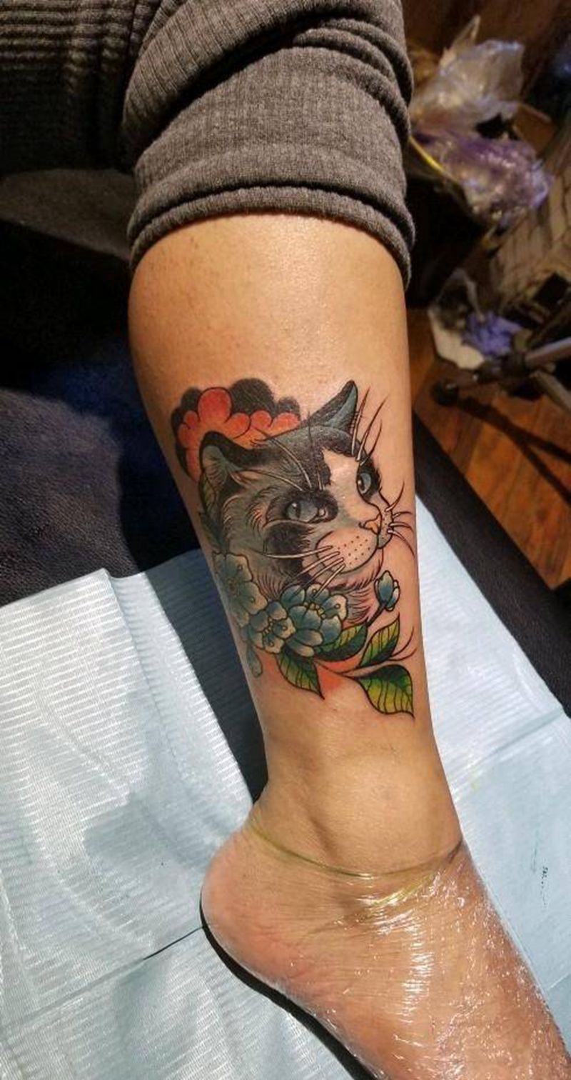 school猫咪纹身图片