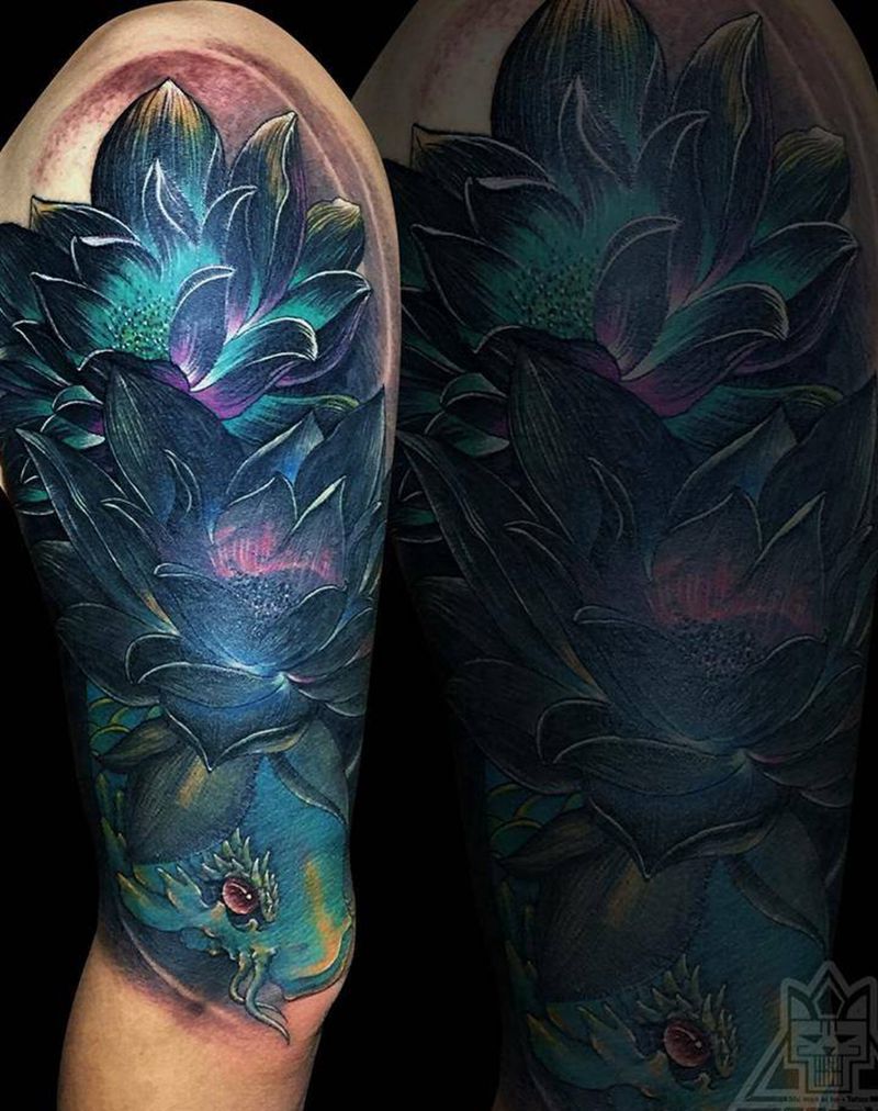 硬性遮盖纹身图片_成品手臂传统植物纹身图案