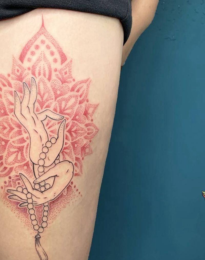 点刺纹身图片_腿部点刺纹身图案