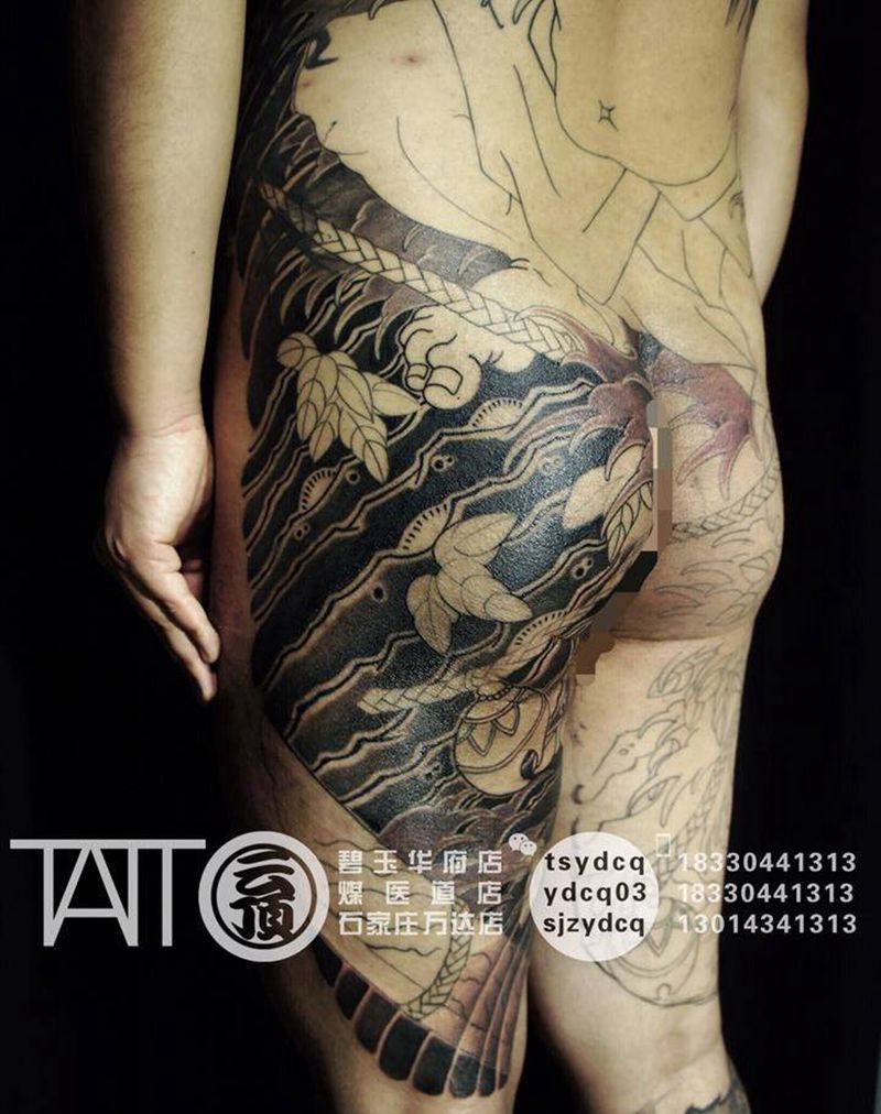 大满背 张顺破水门纹身图片