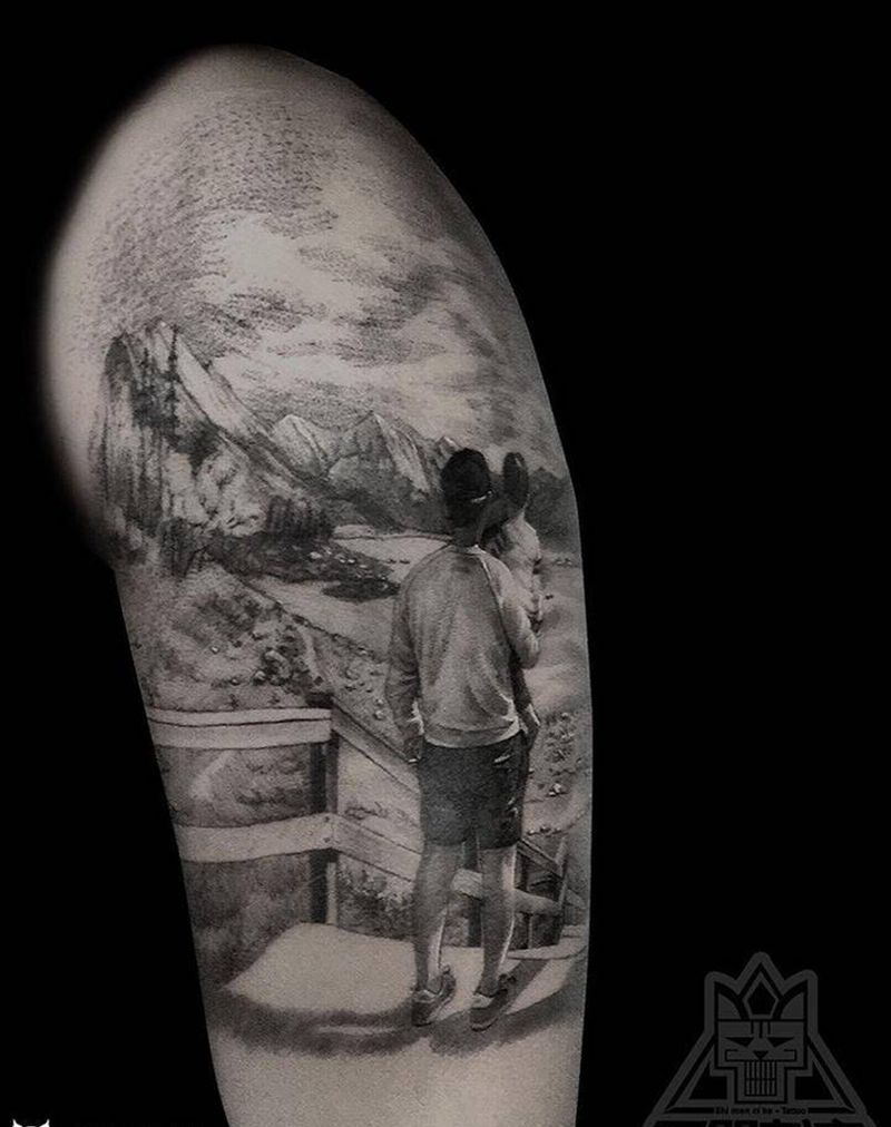 记忆纹身图片_成品手臂欧美写实肖像人物纹身图案