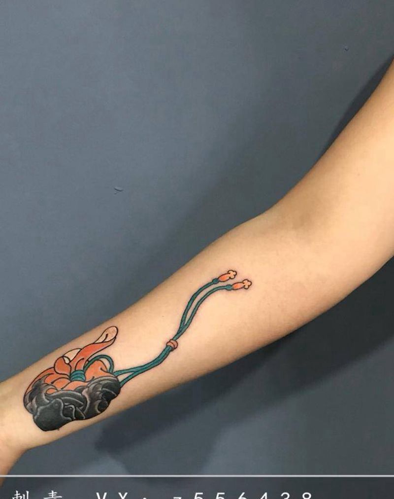 福袋纹身图片_手臂老传统纹身图案