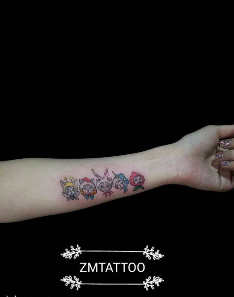 四只小猫纹身图片