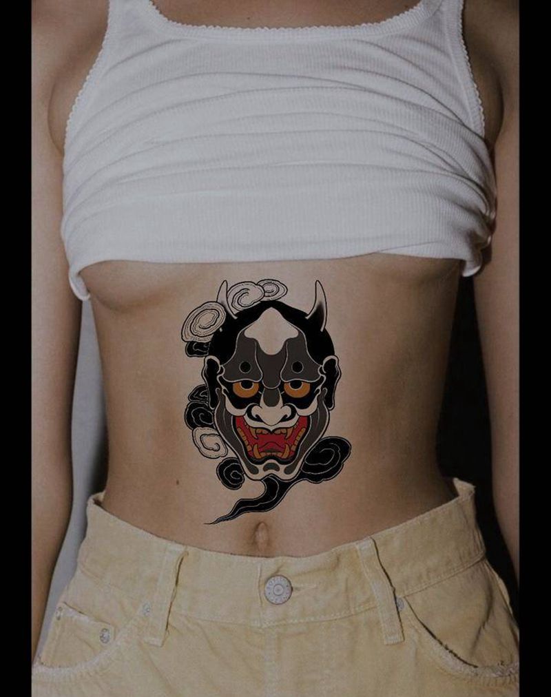 般若手稿纹身图片_腹部手臂新传统老传统般若纹身图案