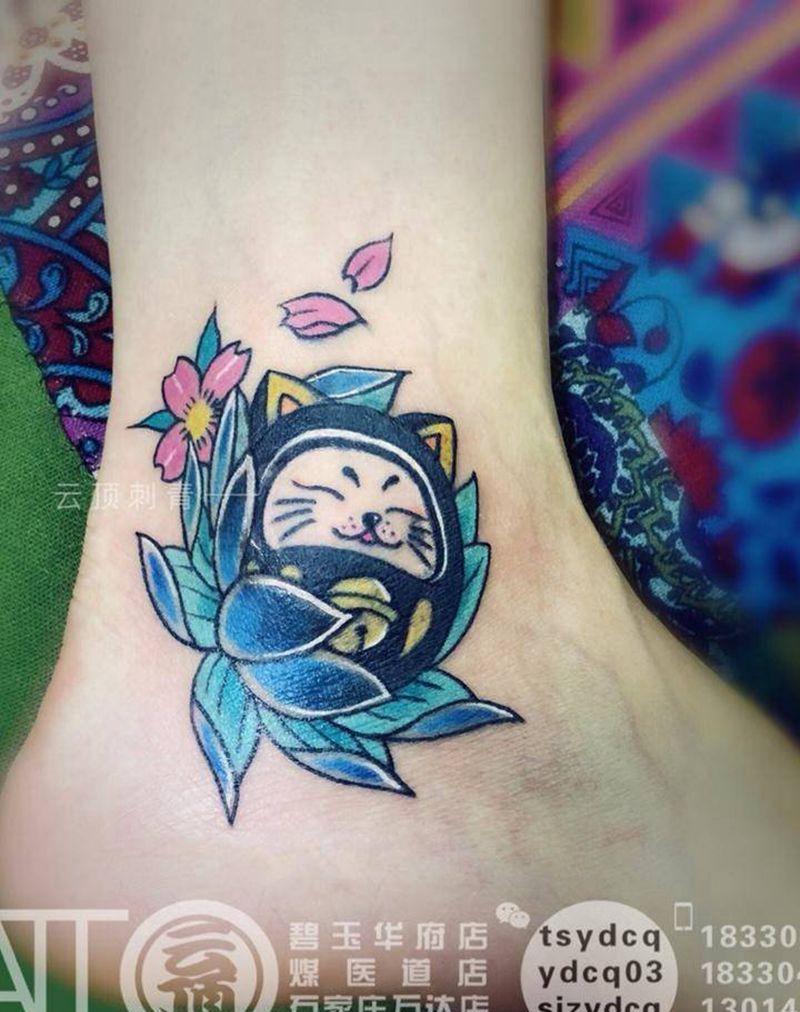 老纹身遮盖纹身图片_成品腿部传统习俗动物鬼神宗教原创纹身图案