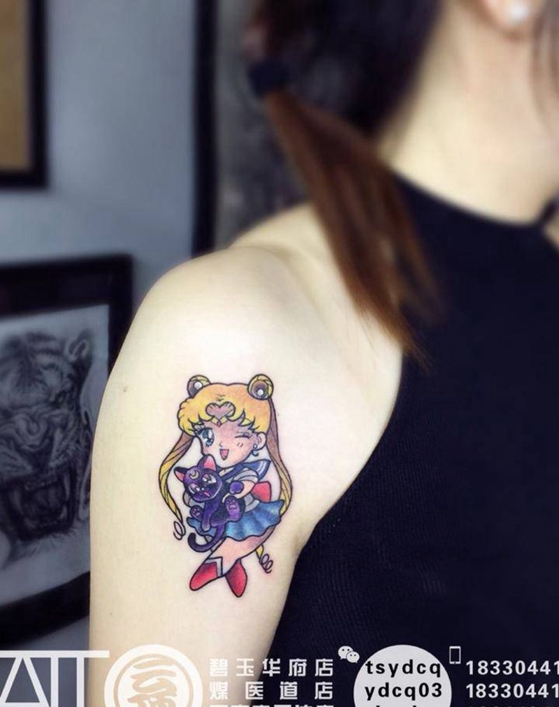 水冰月纹身图片_成品手臂欧美人物纹身图案