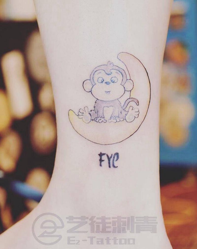 小猴纹身图片