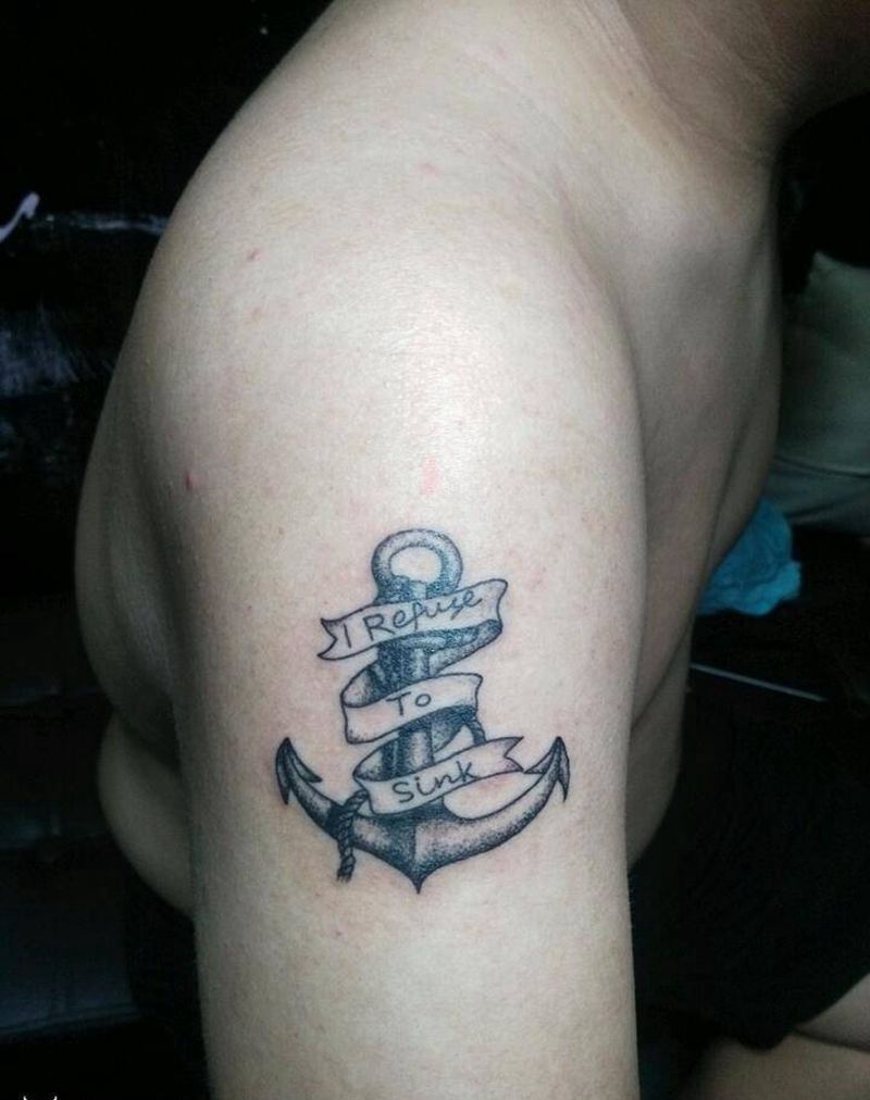 船锚纹身图片_手臂腿部成品纹身图案