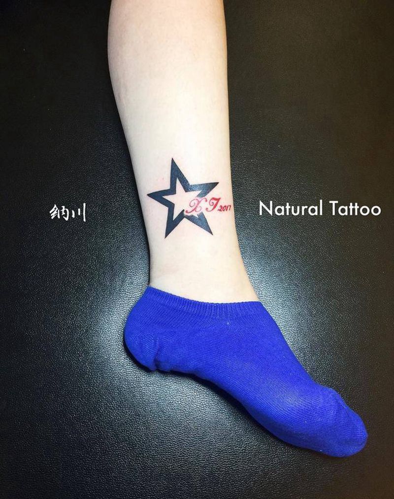 就问你直不直纹身图片_成品腿部欧美清新字符原创纹身图案