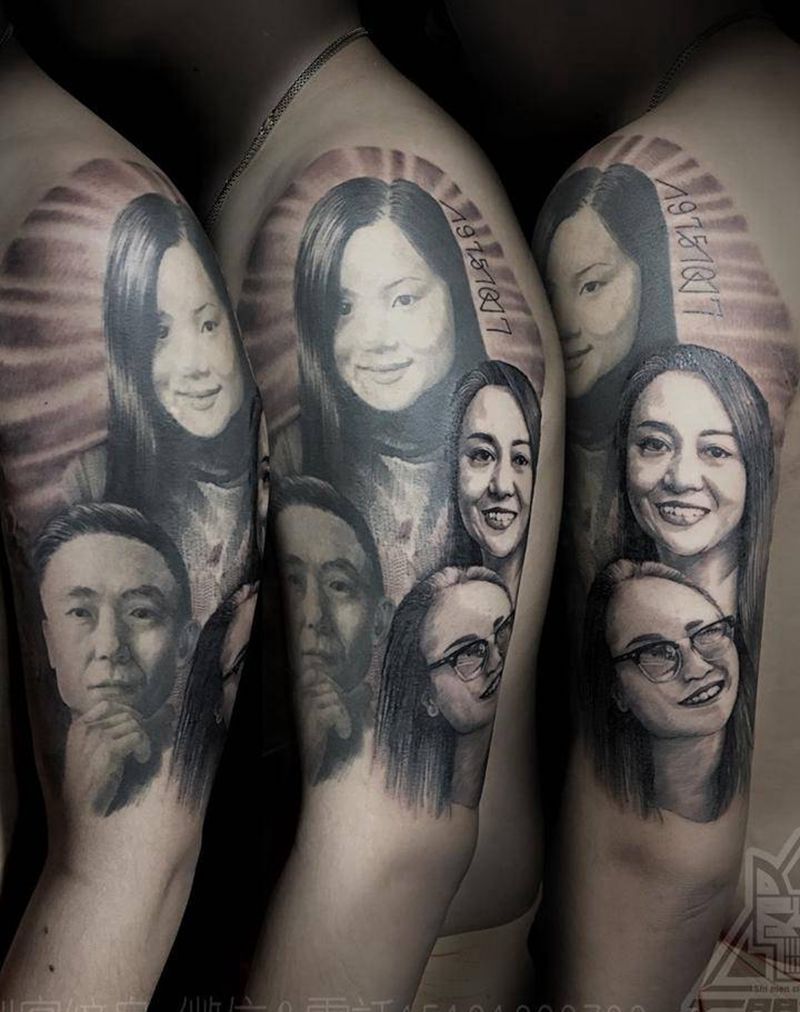 肖像纹身图片_成品手臂欧美写实肖像人物纹身图案