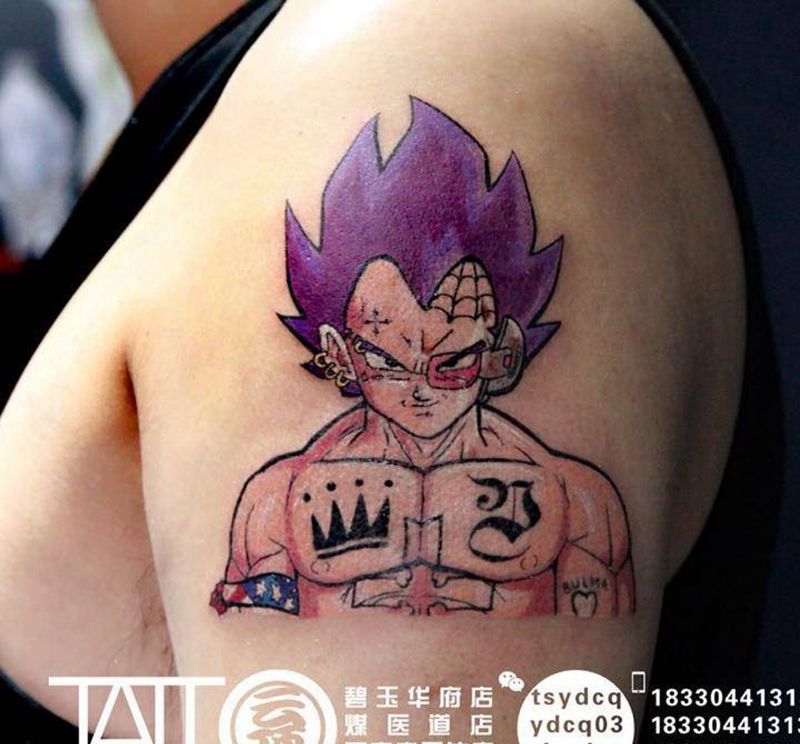 贝吉塔纹身图片_成品手臂欧美人物原创纹身图案