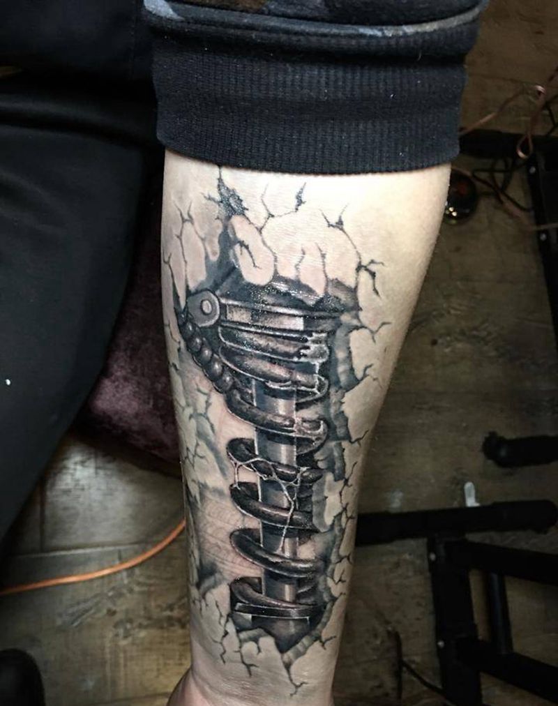 机械臂未完工纹身图片